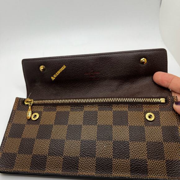 GUC Louis Vuitton Damier Ebene Double Snap Long Wallet - Picture 5 of 9